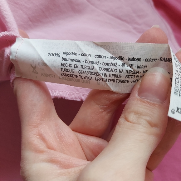 Iced candy/baby pink Zara Basic ruffle tiered short cap sleeve top size medium - Picture 4 of 7